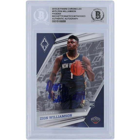 Zion Williamson New Orleans Pelicans Autographed 2019-20 Panini Chronicles Phoenix #570 Beckett Fanatics Witnessed Authenticated Rookie Card - Fanatics Authentic Certified