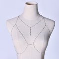 thumbnail image 2 of LYMAYTER Bralette Chain Bra Chain - AdjUS-CYYLtable, Golden/Silver, Inlaid Tassel, Club Accessory, 2 of 7