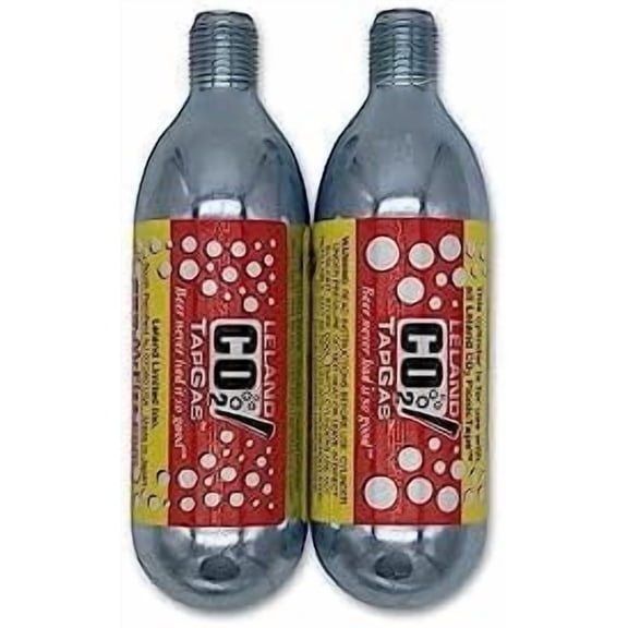 CO2 Beverage Cartridge, 74 gram, 5/8" Threaded, Disposable, 2-Pack