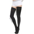 thumbnail image 1 of 1 Paire de Bas de Compression Niveau de Pression 1 pour Varices 15-23MMHG Chaussettes de Compression Noir CoverToe TG, 1 of 6