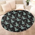 thumbnail image 4 of Black Christmas Tree Pattern Round Blanket,Comfortable Soft Flannel Throw Blanket,All Season,Warm Lightweight Blankets for Sofa Bed Couch Living Room Chair 47"x47", 4 of 5