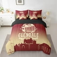 thumbnail image 2 of Erosebridal Football Glendale Bedding Sets Twin Size, Soccer Sport Comforter Sets with Sheets, Wheat Red Reversible Bed Set, Lightweight Bedroom Decorative, 7 Pieces, 2 of 6