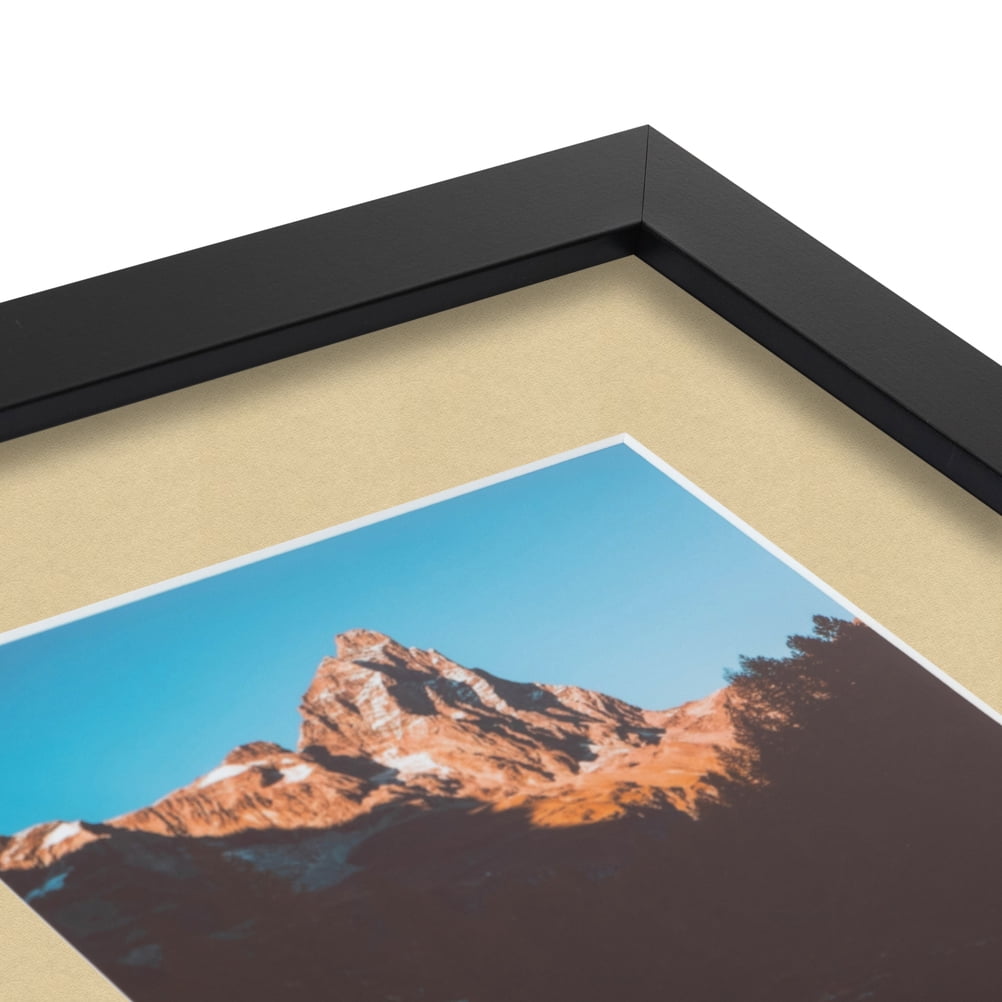 ArtToFrames 14x17 Matted Picture Frame with 10x13 Single Mat Photo Opening Framed in 1.25 Satin Black and 2 Green Whisper Mat (FWM-3926-14x17)