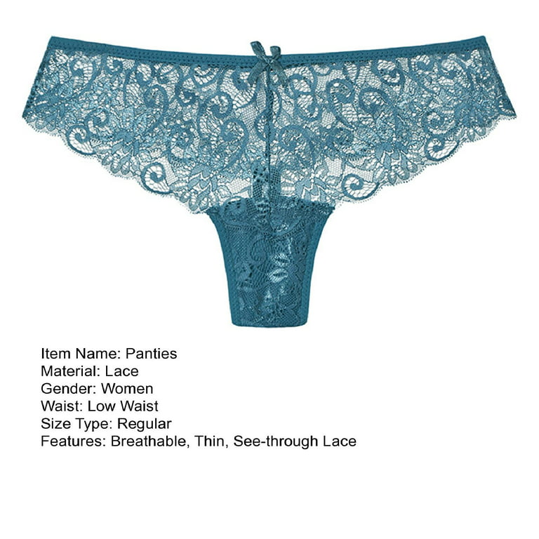rygai Women Underpants See-through Lace Low Waist Seductive High