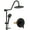 Matte Black, variant on CASAINC 3-Spray Patterns 10 in. Wall Mount Dual Shower Heads Rainfall Shower Head and Handheld Shower in Brushed Nickel