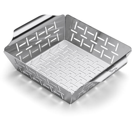 Burger Grilling Basket - Weber Style Small Stainless Steel Vegetable Basket