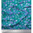 thumbnail image 1 of Soimoi Velvet Fabric Leaves & Periwinkle Floral Fabric Prints by Yard 58 Inch Wide, 1 of 1