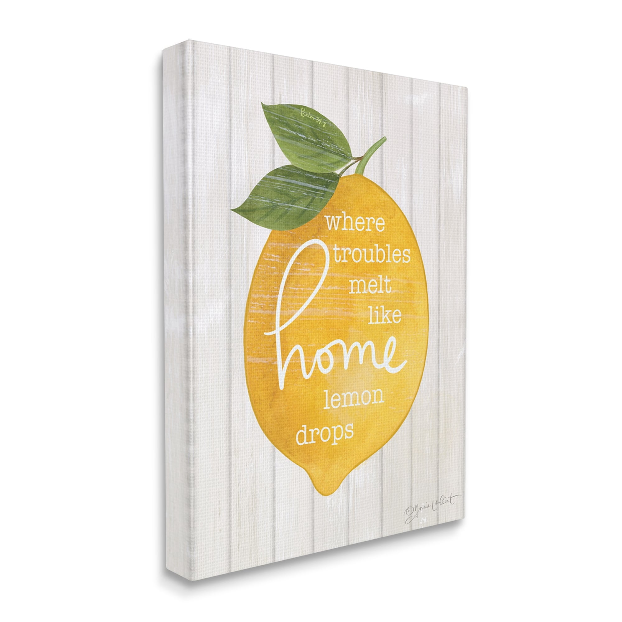Stupell Troubles Melt Like Lemon Drops Sign Food & Beverage Painting Gallery Wrapped Canvas Print Wall Art