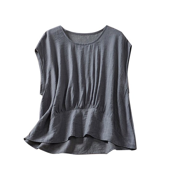 aidice Cotton Linen Tank Tops for Women Sleeveless Flowy Crew Neck Tanks Summer Lounge Homewear Top
