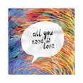 thumbnail image 1 of All You Need Is Love Decorative Napkins Set of 4, Watercolored Black Letters in a Speech Bubble on a Colorful Backdrop, Silky Satin Fabric for Brunch Dinner Party, 12", Multicolor, by Ambesonne, 1 of 2