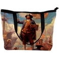 thumbnail image 2 of Columbus Day Canvas Leather Mix Hand-Held Tote Bag Twill Sponge Jeanette 30x10.5x39cm/11.8x4.1x15.4in, 2 of 5