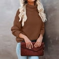 thumbnail image 6 of Women's Turtleneck Long Sleeve Loose Fit Sweater, 6 of 9