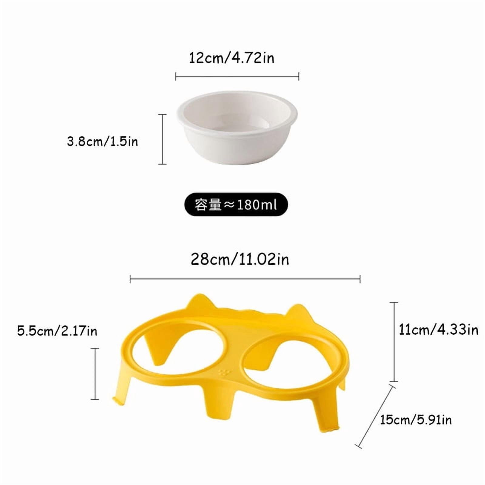 Ceramic Cat Bowl Double Bowl - Elevated Slanted Pet Food Water Bowls, High-Quality Kitten Feeding Drinking Bowls, Pet Supplies