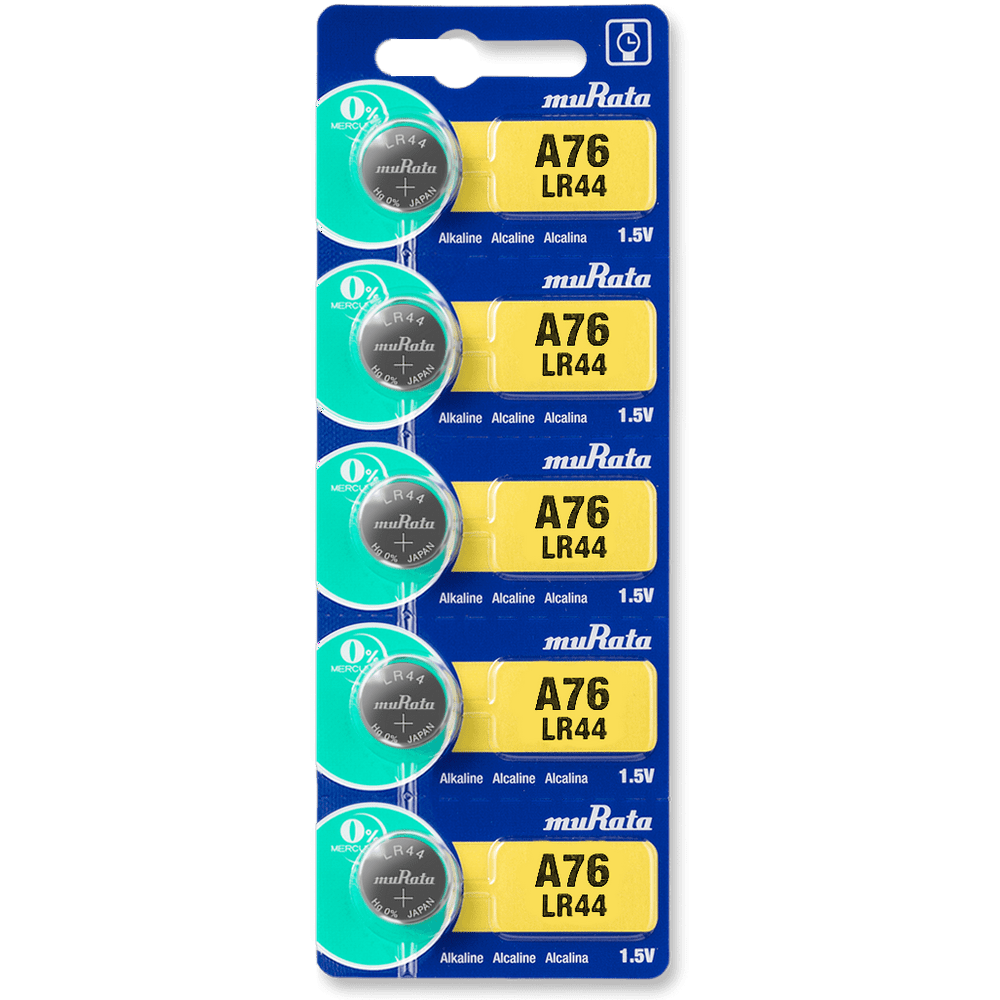 Murata LR44 Battery 1.55V Alkaline Button Cell (5 Batteries)