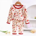 thumbnail image 2 of HCNTES Toddler Boy Underwear Pajamas Clothes Set Baby Boy Long Sleeve Shirt and Pant Sets All-Weather Loungewear Outfits Set for Kids(A01-Red,3-4 Years), 2 of 5