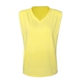 thumbnail image 2 of LEAVINGSUO Womens Tops Going Out Tops 2024 Casual Ladies Fashion Solid Sleeveless V-neck T-Shirt with Shoulder Pad Loose Vest, 2 of 4