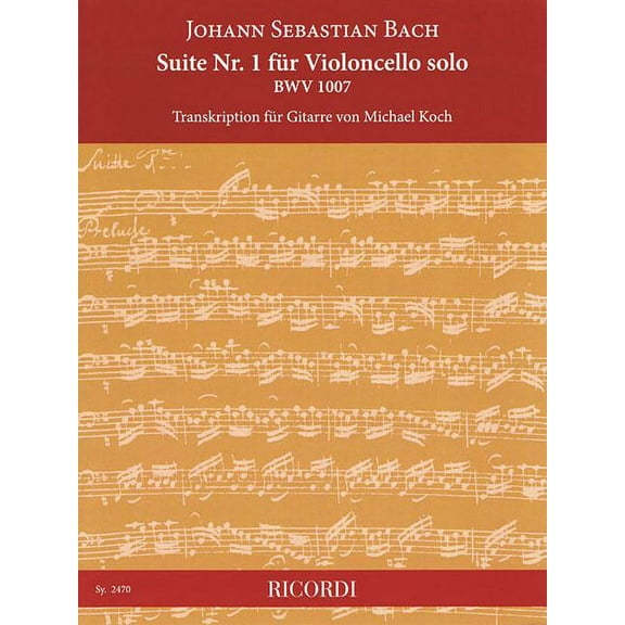 Suite No. 1 for Cello Solo, Bwv 1007 : Transcription for Gu