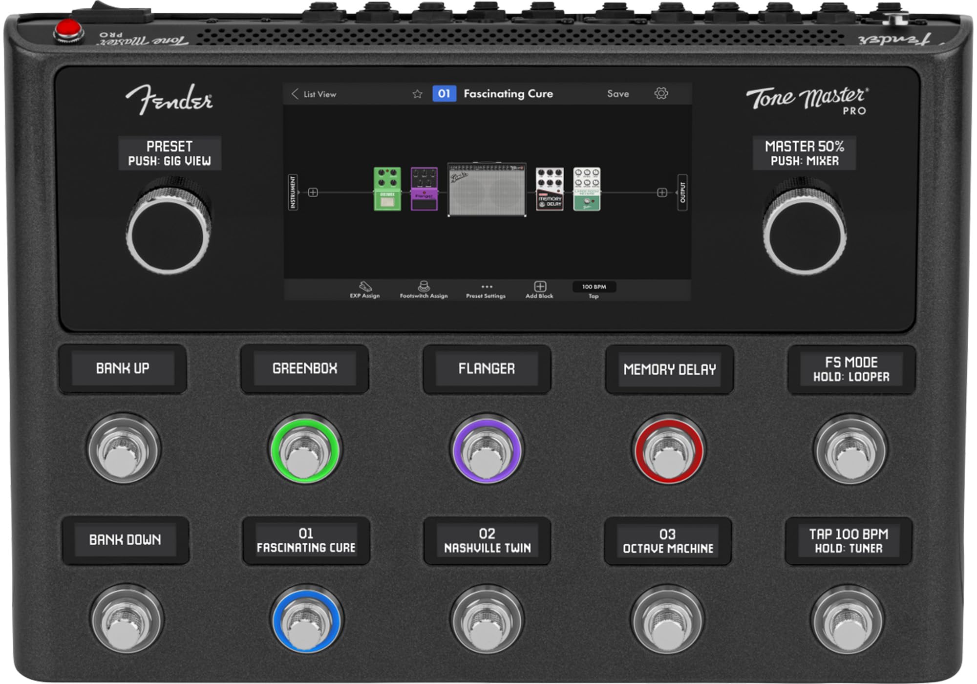 Fender Tone Master Pro Multi-Effects Guitar Workstation Bundle with 10ft Guitar Cable and 24-Pack Fender Picks