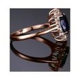thumbnail image 3 of Jewelrypalace Princess Diana Kate Middleton Gemstone Birthstone Blue Sapphire Halo Statement Engagement Rings for Women, 14K Rose Gold Plated 925 Sterling Silver Size 6, 3 of 7