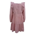 thumbnail image 2 of Vestido George Talla 10 Manga Larga Liso Bordado Olanes Rosa, 2 of 4