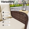 thumbnail image 6 of Meetleisure 72"Wide 3-Seat Brown Wicker Outdoor Sofa, Couch Patio Sofa with Deep Seating and Thick Cushions, Beige, 6 of 6