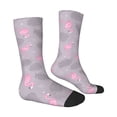 thumbnail image 3 of Uemuo Pink Flamingo Pattern Women's Crew Socks, Soft Durable Breathable Moisture-Wicking with Odor Control Cotton socks, 3 of 9