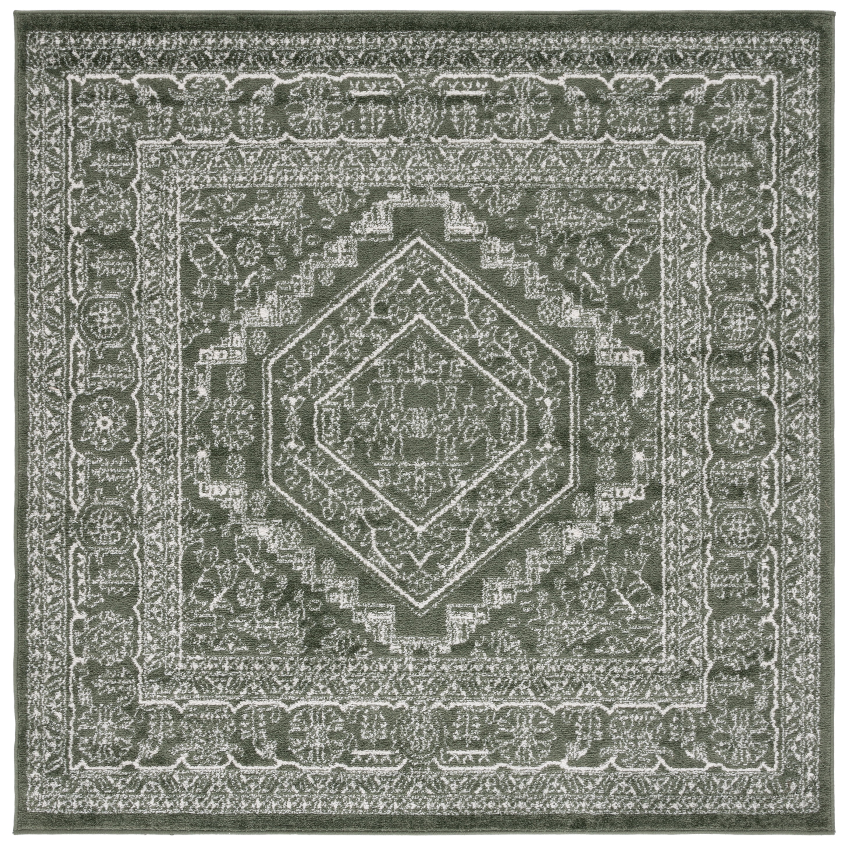 Safavieh Adirondack Xavier Oriental Area Rug, Dark Green/Ivory, 8' x 8' Square