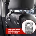 thumbnail image 3 of Ganchos para reposacabezas del asiento trasero del coche, soporte para bolso de coche, accesorios de interior de coche brillantes para mujeres y hombres, paquete de 4 (blanco), 3 of 5