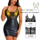 thumbnail image 4 of Falda de cuero sin espalda de retazos de encaje Sexy para mujer, vestido de noche Sexy con tirantes para fiesta Fridja  nalpqowj49836, 4 of 9