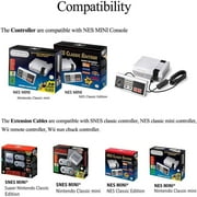 1 NES Mini Classic Controller with 2 Pack of 10ft Extension Cable for NES Classic, SNES Classic, Wii and Wii U Controller