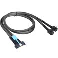 thumbnail image 1 of MCIO 8i to 2 X SFF 8643 Cable PCIE Gen5 MCIO 8X to Mini SAS HD SFF 8643 High Speed Cable for Server Data Center 1M, 1 of 5