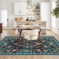 thumbnail image 2 of Nanan 5'x7' Floral Area Rug Distressed Oriental Vintage Carpet, Washable Rug Non Slip Low Pile Indoor Rug for Living Room Farmhouse Home Decor, Black, 2 of 9