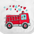 thumbnail image 4 of Inktastic Valentine Fire Truck with Cute Dalmatian and Hearts Boys or Girls Baby Bib, 4 of 4