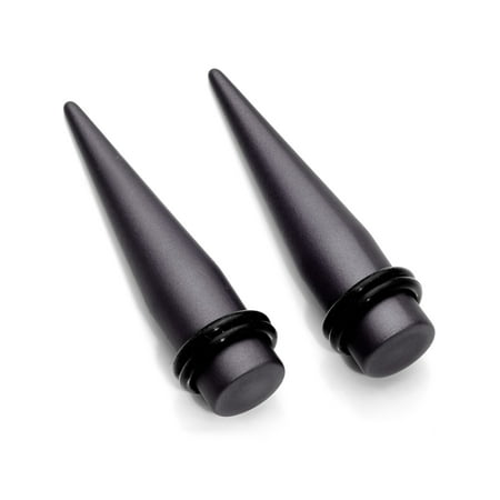 Straight Taper - Body Candy 2Pc 7/16 Browne Matte Silicone 316L Steel Straight Taper Stretching Kit Ear Gauges 11mm