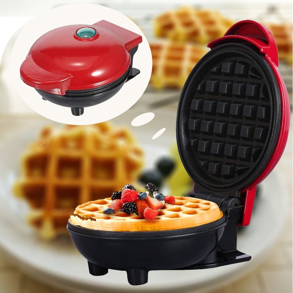 Belgian Waffle Maker Machine Kitchen Heart Iron Red Delicious Breakfast Compact 