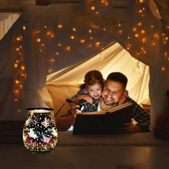 3D Glass Electric Wax Melt Warmer Wax Burner Melter Warmer for Home Office/ Touch Butterfly Aroma Diffuser (US Standard)