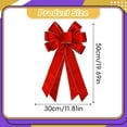 thumbnail image 3 of Christmas Bow Ornaments, 19.69X11.81" Large Pre‑Tied Velvet Holiday Bows, Gold‑Edge Trim Xmas Bows with Long Streamers, Velvet Hanging Bow Decorations, Layered Bow Embellishments, Decorative Bow, 3 of 7