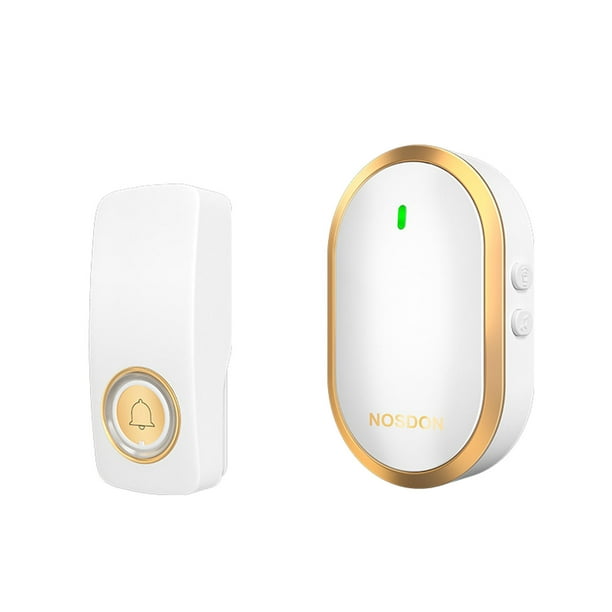 Timbre inteligente inalámbrico para el hogar, timbre para ancianos con control remoto inteligente, timbre a larga distancia para el hogar, impermeable, dorado
