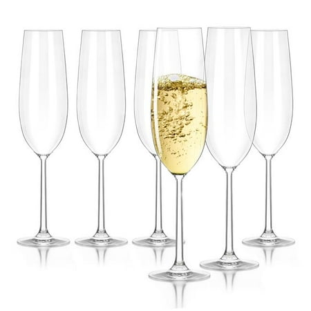 Creativeland CTL-US005C-6 Crystal Champagne Flutes Glasses - Set of 6 ...