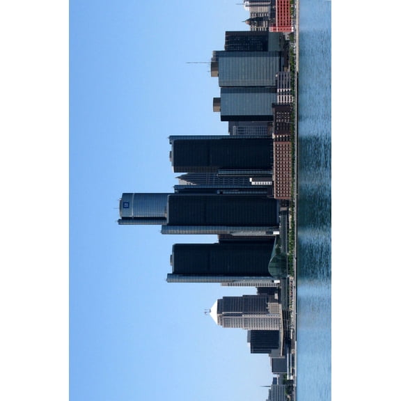 Detroit Skyline Poster Entertainment Decor 27inx40in Entertainment Theme Room Art Poster 27x40 Unframed, Age: Adults, Rectangle Poster Time