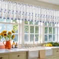 thumbnail image 4 of 2 Pack Blue Ocean Valance for Window Starfish Shell Coral Vintage Nautical Theme Marine Kitchen Valance Rod Pocket Short Curtain Topper Decorative Window Treatment for Living Room Bedroom 54"x18", 4 of 8