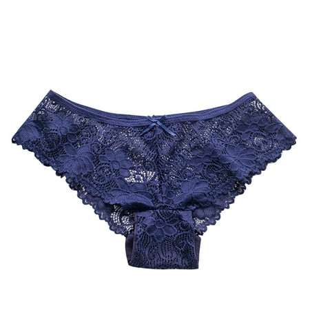 

Knosfe Women s Sexy Tanga Lace Panties Bowknot Solid Color Low Waisted Underwear XL