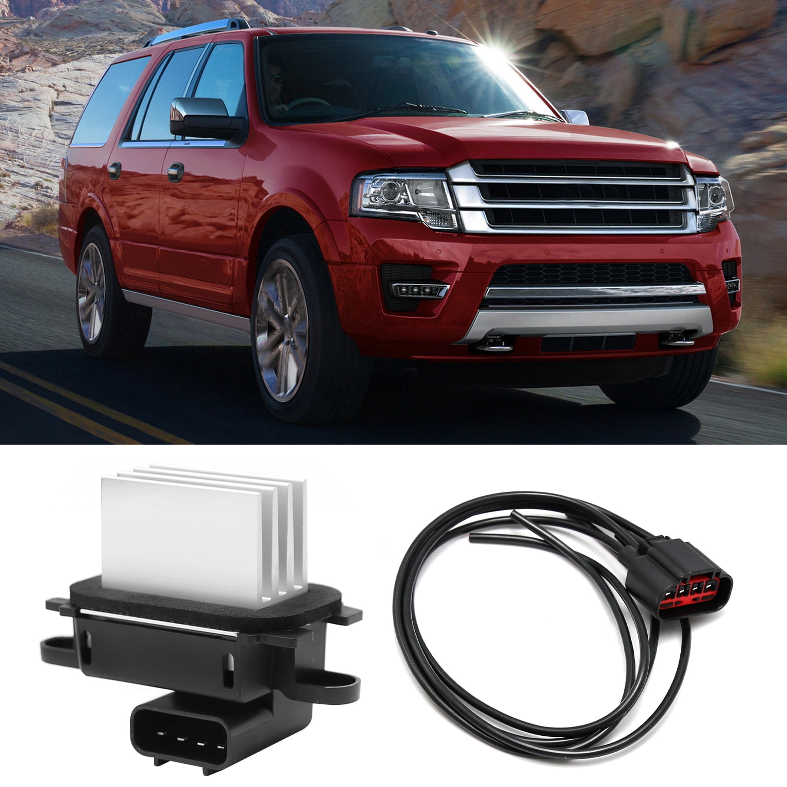 Anxingo HVAC Blower Motor Resistor Kit BL3Z-19E624-A AC Blower Control Module with WPT688 Connector Wire Harness Replacement for Ford Expedition F-150 Replacement for Lincoln Navigator YH1829