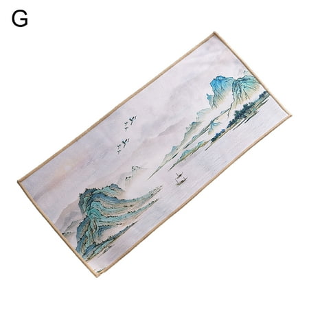 

Baiwo Tea Towel Chinese Painting Traditional Style Coral Fleece Rivers Mountains Thick Table Mat Professional Rag for Tea Houses