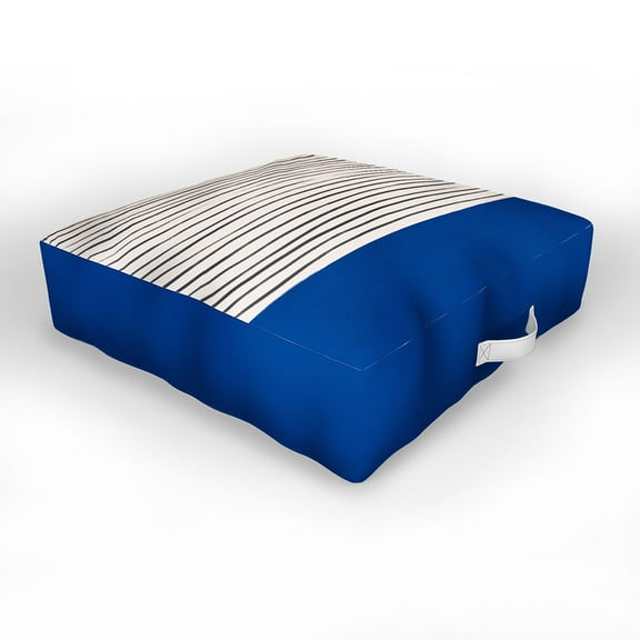 Society6 Hello Twiggs Dark Blue Abstract Outdoor Floor Cushion