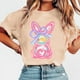 thumbnail image 5 of Tops de Manga Corta de Verano para las Mujeres Imprimir Blusa de Cuello Redondo, Moda Ligera de Poliéster Spandex, 5 of 7