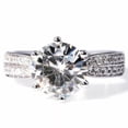 thumbnail image 3 of Engagement Ring For Womens 2 Ct Round Cut Moissanite 925 Sterling Silver, 3 of 4