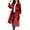 Red1, variant on Jalioing Mid-Long Trench Coat Womens Open Front Lapel Cardigan Long Sleeve Drawstring Lightweight Overcoat