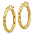 thumbnail image 2 of Primal Gold 14 Karat Yellow Gold Diamond-cut Round Hoop Earrings, 2 of 4