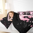 thumbnail image 4 of Manfei Pink Axolotl Bedding Comforter Set 2pcs for Kids Girls, Japanese Cherry Blossoms Twin Comforter Sets, Black Pink Bedding Set, Lightweight Room Decor, 4 of 8